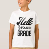 Hallo Vierde klas, terug naar school T-shirt (Voorkant)