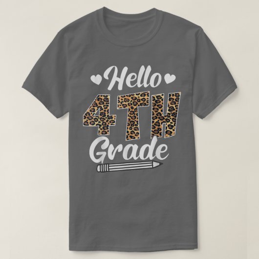 hallo vierde klas terug naar schoolloopleraar t-shirt (Design voorkant)