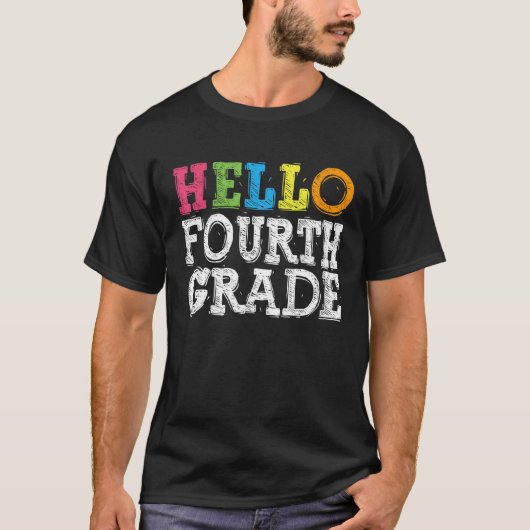 hallo vierde klas - vierde klas terug naar school t-shirt (Voorkant)