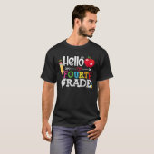hallo vierde vierde klas leraar eerste schooldag t-shirt (Voorkant volledig)