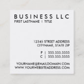 hallo vierkant vierkante visitekaartje (Achterkant)