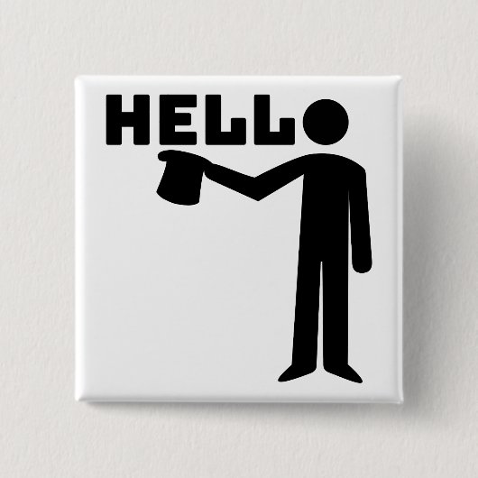 hallo vierkante button 5,1 cm (Voorkant)