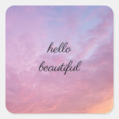 hallo vierkante sticker (Voorkant)