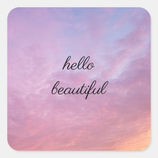 hallo vierkante sticker (Voorkant)