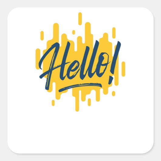 hallo vierkante sticker (Voorkant)