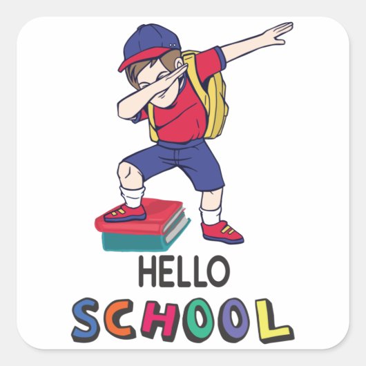 hallo vierkante sticker (Voorkant)