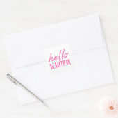 hallo vierkante sticker (Envelop)