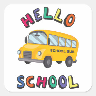 hallo vierkante sticker