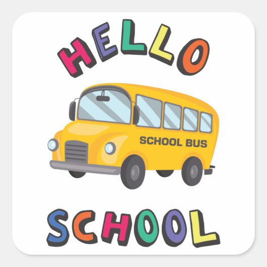 hallo vierkante sticker (Voorkant)