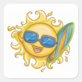 hallo vierkante sticker (Voorkant)