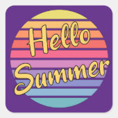 hallo vierkante sticker (Voorkant)