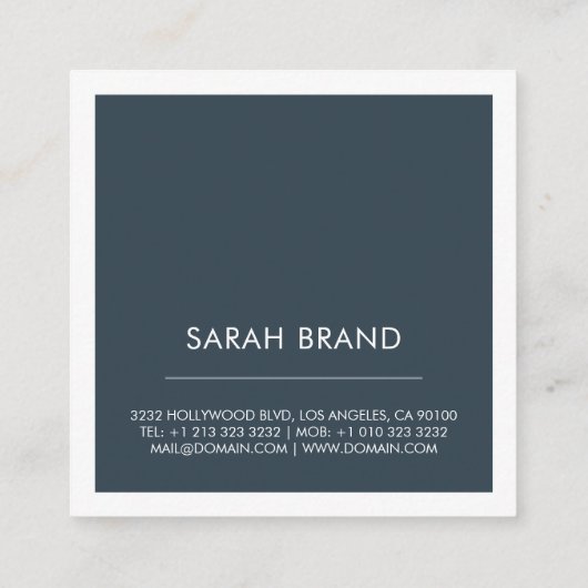 hallo vierkante visitekaartje (Achterkant)