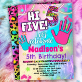 Hallo Vijf! 5e verjaardag uitnodiging voor meisjes