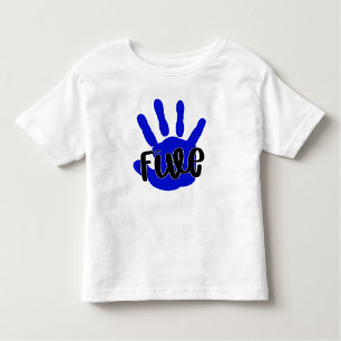 Hallo Vijf Vijfde Verjaardag Jongen- 5e Verjaardag Kinder Shirts