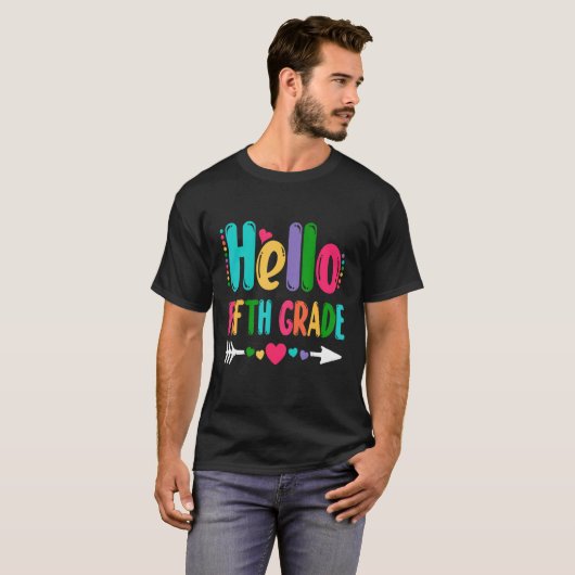 hallo vijfde graad 2 t-shirt (Voorkant volledig)