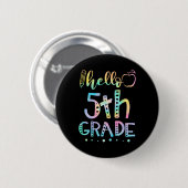 hallo vijfde graad 5e graad Terug naar school lera Ronde Button 5,7 Cm (Voorkant /achterkant)