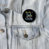 hallo vijfde graad 5e graad Terug naar school lera Ronde Button 5,7 Cm (In situ)