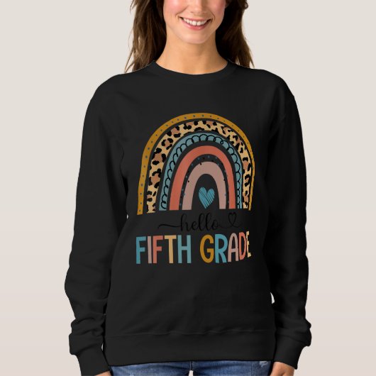 hallo vijfde graad leraar Kinder boho regenboog ac Trui (Voorkant)