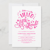 hallo vijfde graad | Roze Afstuderen van vierde ra Kaart (Voorkant)