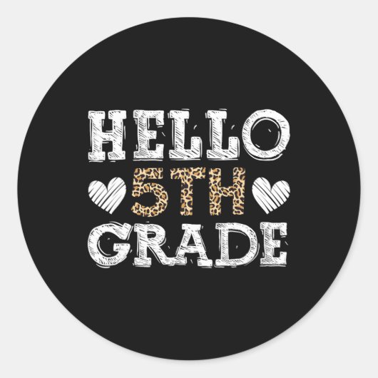 hallo vijfde graad terug naar school eerste dag lu ronde sticker (Voorkant)