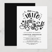 hallo vijfde graad | Zwarte Afstuderen van vierde Kaart (Voorkant / Achterkant)