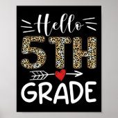 hallo vijfde klas eerste dag van het schoolteam 5 poster (Voorkant)