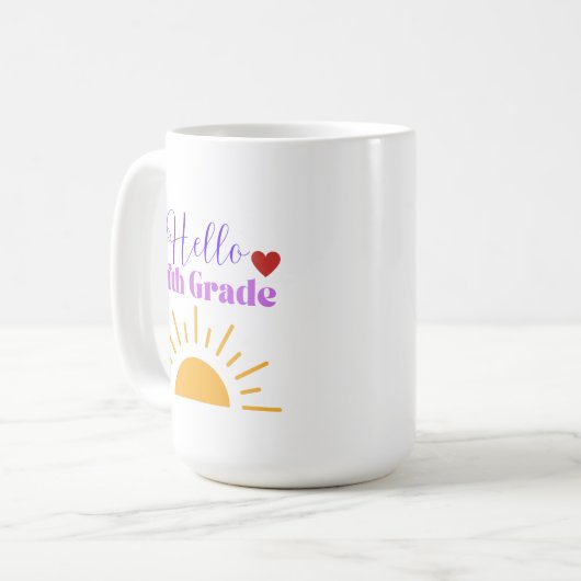 Hallo vijfde klas - Fun Teacher Coffee Mok (Voorkant links)
