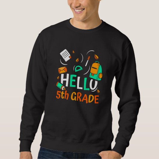 hallo vijfde klas klas pupil school 5 trui (Voorkant)