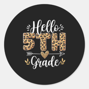 hallo vijfde klas leraar student vijfde klas terug ronde sticker