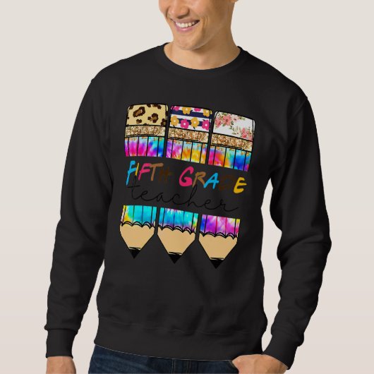 Hallo vijfde klas luipaard tie-dye potlood Schatti Trui (Voorkant)