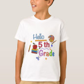 Hallo Vijfde klas - Schattige Back to School Desig T-shirt (Voorkant)