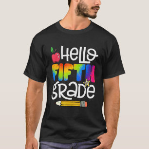 Hallo Vijfde klas stropdas Dye Back To School Teac T-shirt