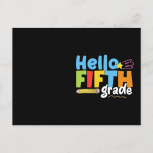 Hallo Vijfde klas Team 5e klas Vibes Eerste Dag Briefkaart