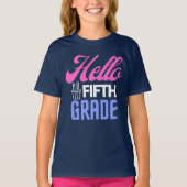 Hallo vijfde klas, terug naar school t-shirt (Voorkant)