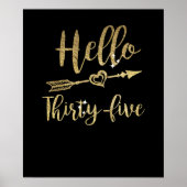 hallo Vijfendertig verjaardag 35e verjaardag Poster (Voorkant)