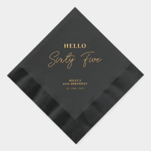 Hallo Vijfenzestig Modern Schrift 65e Verjaardagsf Folie Servetten
