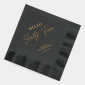 Hallo Vijfenzestig Modern Script 65ste verjaardags Folie Servetten (Links)