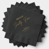 Hallo Vijfenzestig Modern Script 65ste verjaardags Folie Servetten (Insitu (Gestapeld))