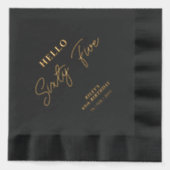 Hallo Vijfenzestig Modern Script 65ste verjaardags Folie Servetten (Voorkant)