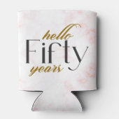 Hallo Vijftig 50ste verjaardag Chique Zwart en Gou Blikjeskoeler (Achterkant)