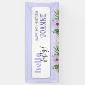 Hallo Vijftig, Aangepast jaar en naam Delicate Flo Spandoek (Verticaal)