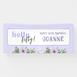 Hallo Vijftig, Aangepast jaar en naam Delicate Flo Spandoek