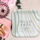 Hallo Vijftig eenvoudige 50ste verjaardagspapier B Papieren Bordje
