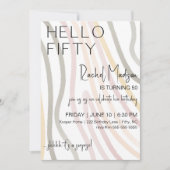 Hallo Vijftig Eenvoudige Zachte Wave Verjaardag ui Kaart (Voorkant)