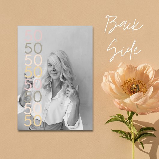 Hallo Vijftig Eenvoudige Zachte Wave Verjaardag ui Kaart