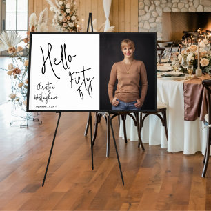 Hallo Vijftig Foto 50e Verjaardagsfeest Poster