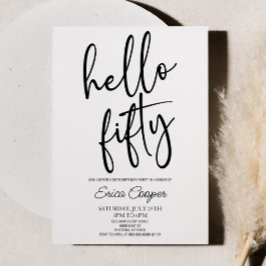 Hallo Vijftig minimale Elegante 50e Verjaardagsfee Kaart