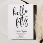 Hallo Vijftig minimale Elegante 50e Verjaardagsfee Kaart