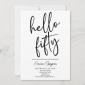 Hallo Vijftig minimale Elegante 50e Verjaardagsfee Kaart (Voorkant)