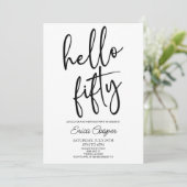 Hallo Vijftig minimale Elegante 50e Verjaardagsfee Kaart (Staand voorkant)